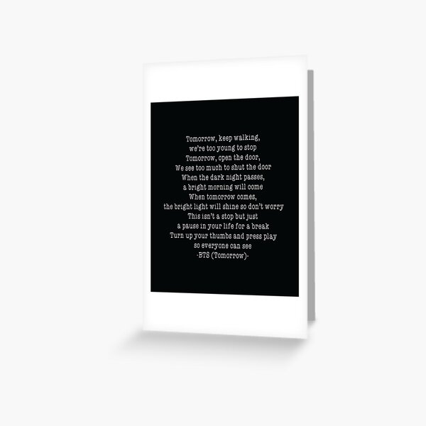 Bts Lyrics Greeting Cards Redbubble