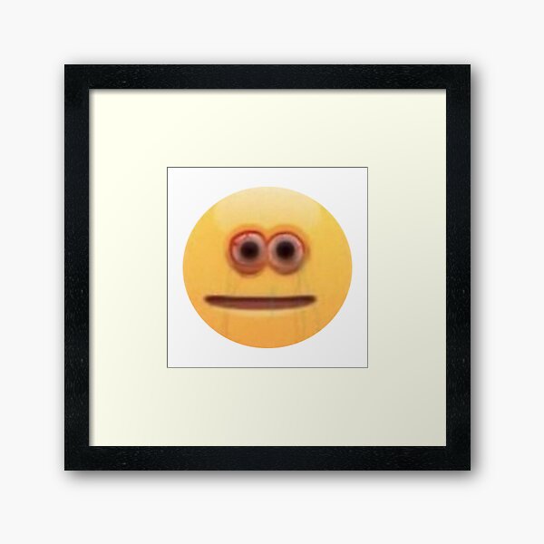 Hands Grabbing Meme Screen Reaching Cursed Emoji Framed Art Print By Awbult Redbubble