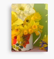 A Cup Of Golden Daffodils Canvas Print