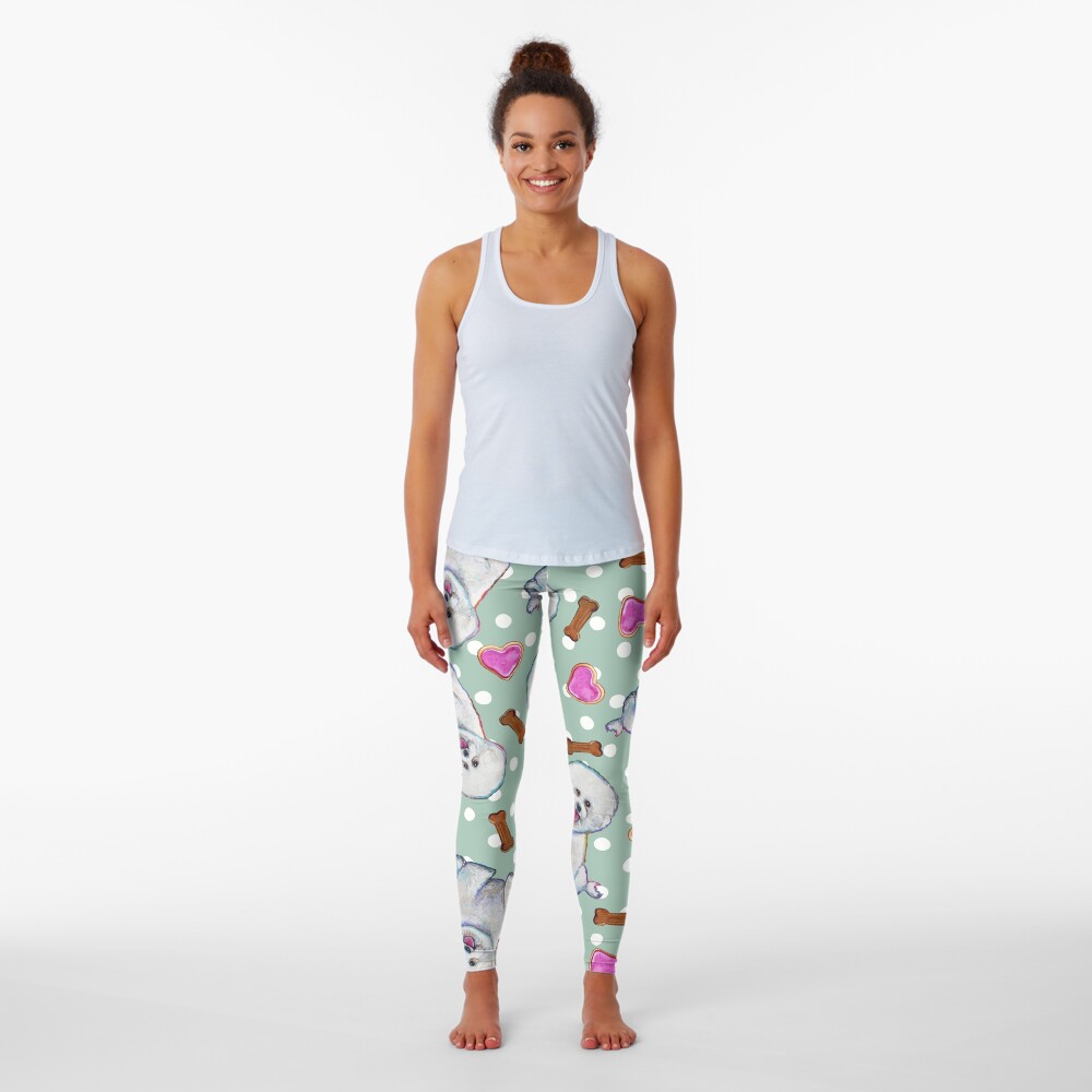 Fun Bichon Frise Pattern Leggings