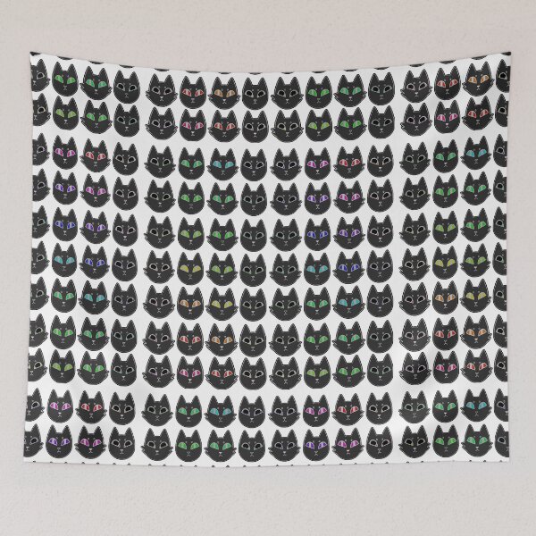 Item preview, black kitty pattern designed and sold by AzamiThorn.