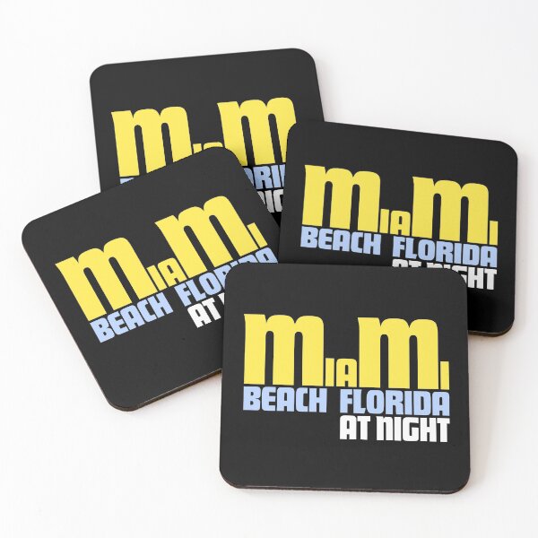 Artikelvorschau, Miami Beach Florida bei Nacht Souvenir USA Art Deco Gebäude Typografie entworfen und verkauft von peter2art.
