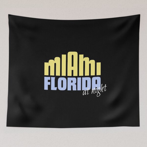 Item preview, Miami Florida at Night Souvenir Art Deco Architecture Typography Gift designed and sold by peter2art.