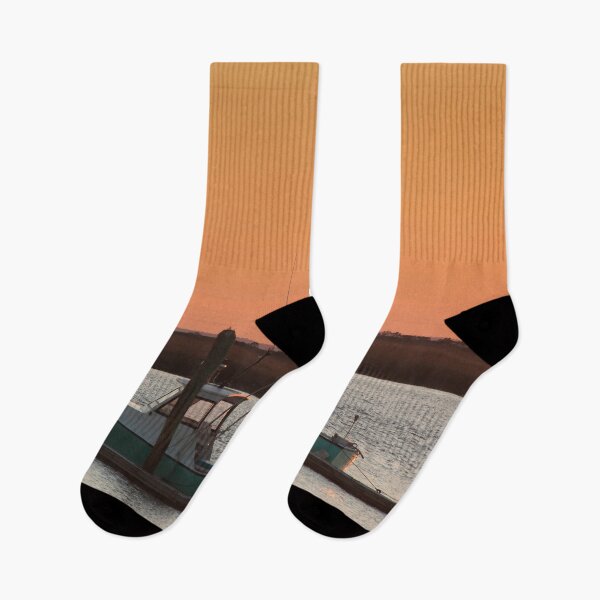 Item preview, Boat at the dock at sunset designed and sold by Allen Penton.