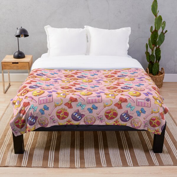 Sailor moon Pattern - Pink Version Throw Blanket