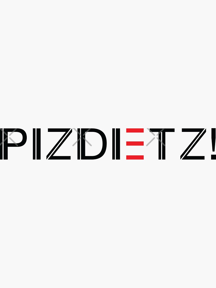 Thumbnail 3 of 3, Sticker, Pizdietz (in black) designed and sold by ANGELSONLY.