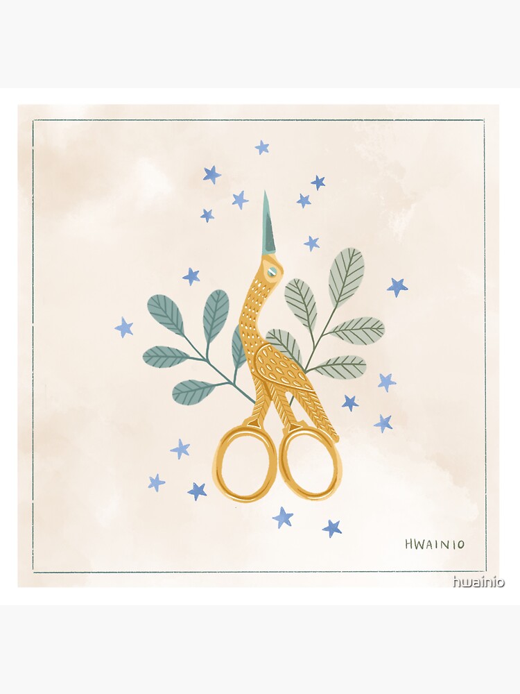 Thumbnail 3 of 3, Sticker, Magical Embroidery Scissors designed and sold by hwainio.