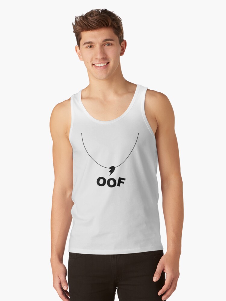 Oof Broken Heart Necklace Black White Tank Top By Rainbowdreamer Redbubble - roblox logo t shirt mens tank top products tank man