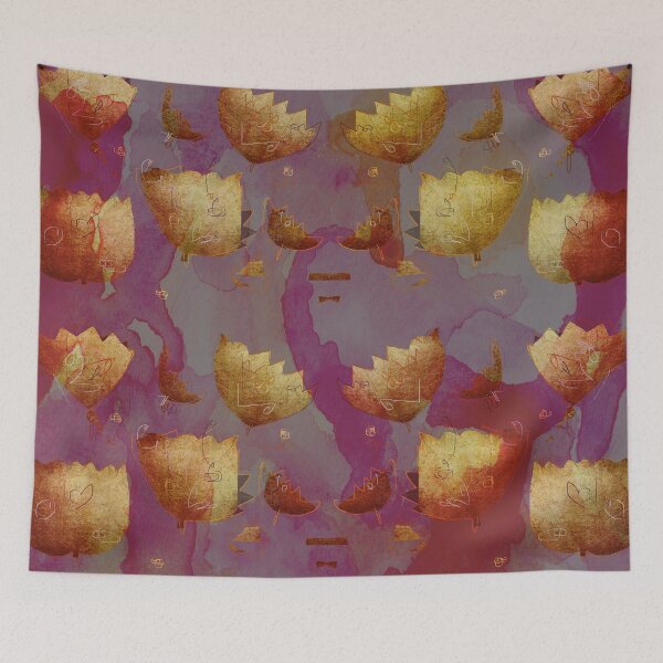 Item preview, Gold flowers designed and sold by artbyjosesarang.