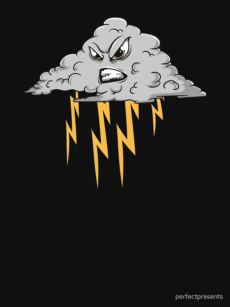 Angry Cloud With Lightning Thunderstorm Weather T-Shirt Angry Cloud With Lightning Thunderstorm Weather T-Shirt