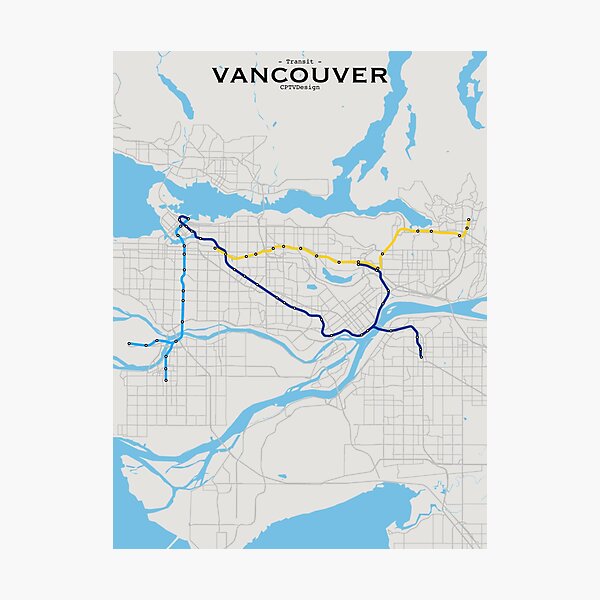 Item preview, Vancouver Transit Map designed and sold by CPTVDesign.