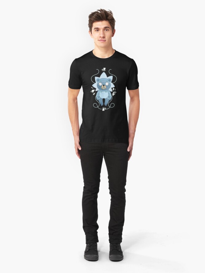 Alternate view of Teddy Bear Rick - "Nope." Slim Fit T-Shirt