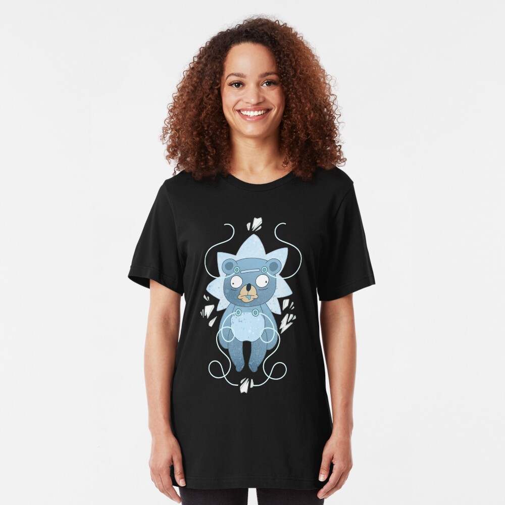 Teddy Bear Rick - "Nope." Slim Fit T-Shirt