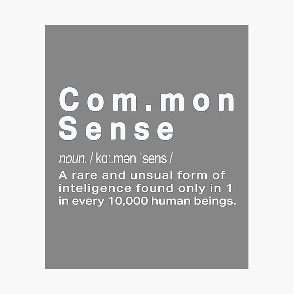 Funny Common Sense definition for geeks Photographic Print
