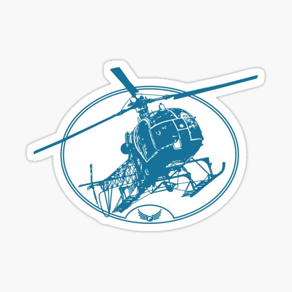 SA315 Llama Helicopter (Light Garments) Sticker