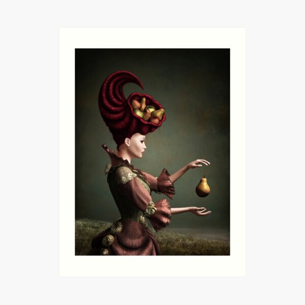 Madam Fruit and the levitating pear Art Print