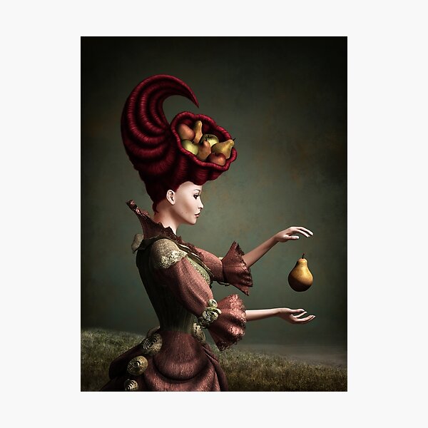Madam Fruit and the levitating pear Photographic Print