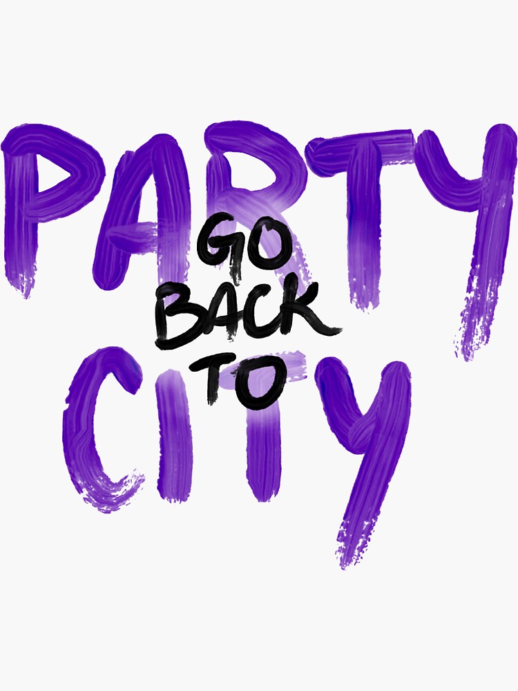 "Back to Party City" Sticker for Sale by anessa0519 Redbubble