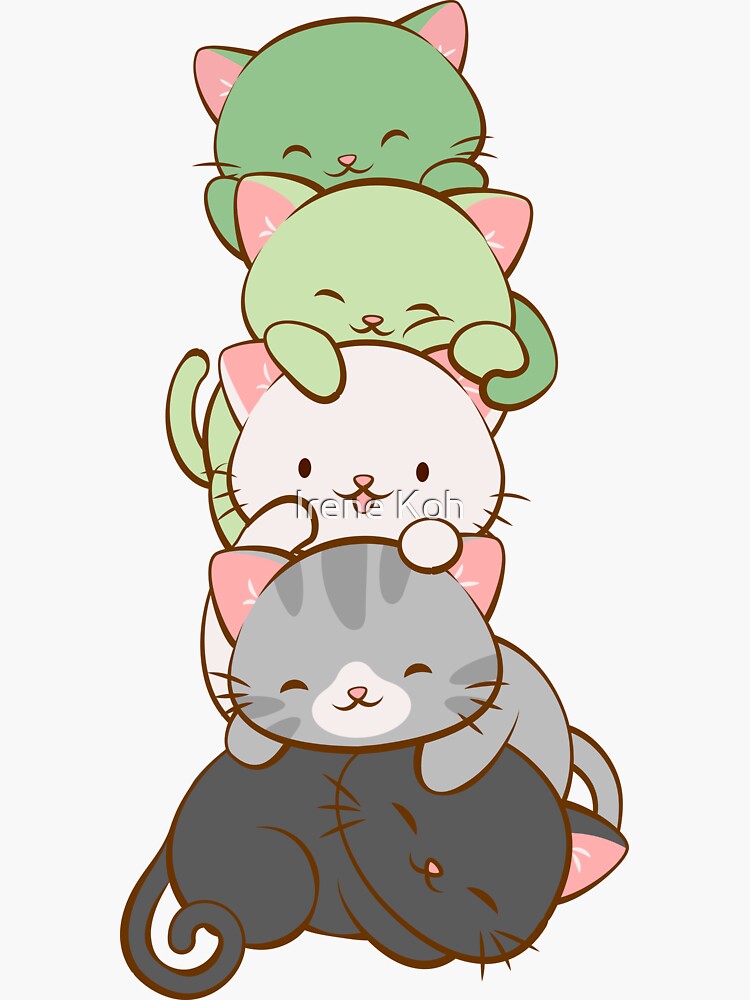 LGBTQ Aromantic Pride Flag Cute Kawaii Cat Tower for Aro