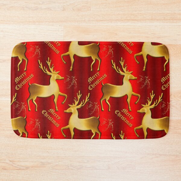 Item preview, Golden Reindeer on Red Merry Christmas  designed and sold by GraphicAllusion.