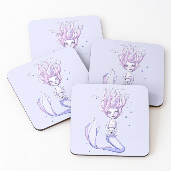Item preview, Miss Mermie and Her Pet Fish (Pink and Purple Version) designed and sold by LittleMissTyne.
