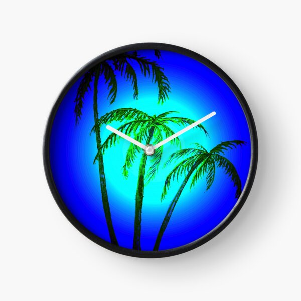 Moonlight Palms Clock