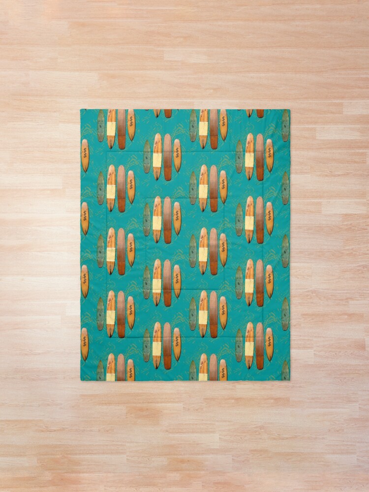 Alternate view of Old Surf Boards for Old Hippies, vintage, retro. Comforter