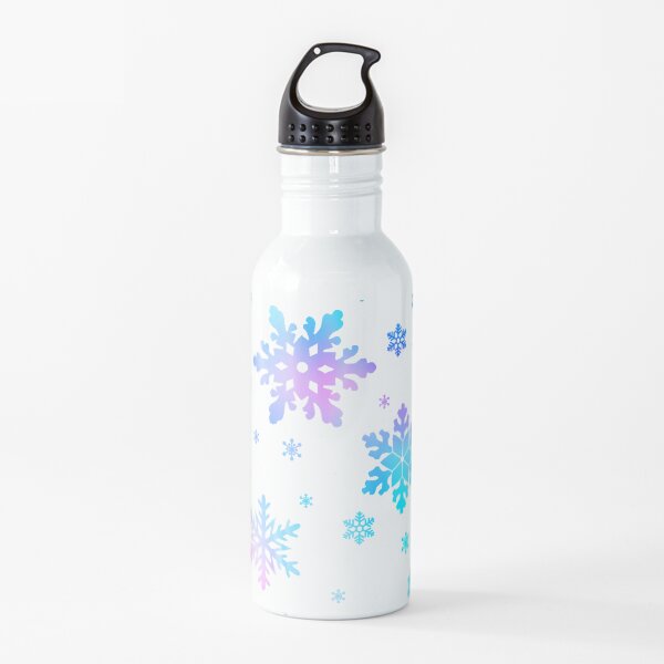 Neon Colorful Snowflakes Water Bottle