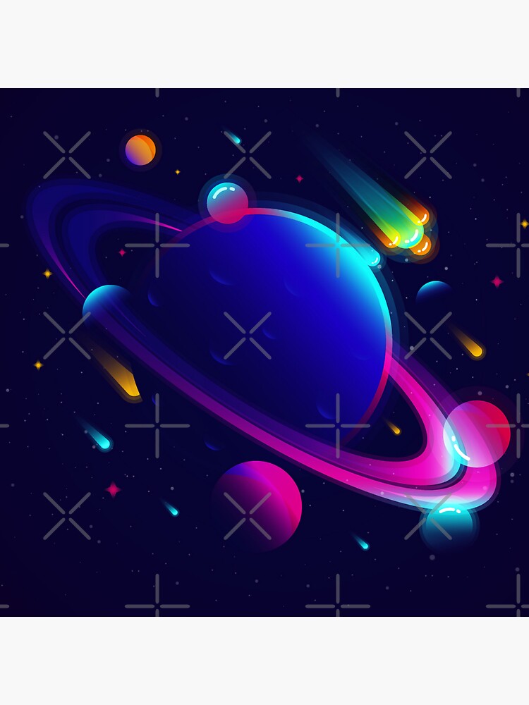 "Synthwave Space: Saturn" Sticker by SynthWave1950 | Redbubble