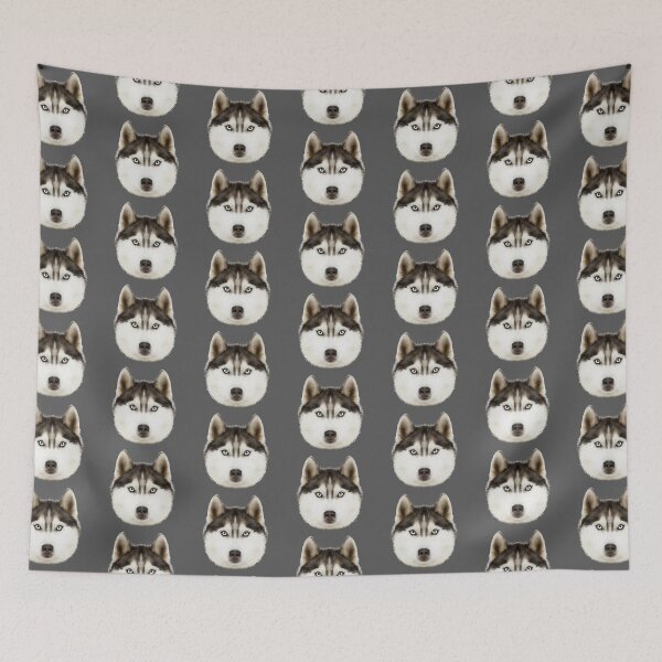 Item preview, HUSKIE HEAD ON DAVY GREY designed and sold by PetsandBeyond.