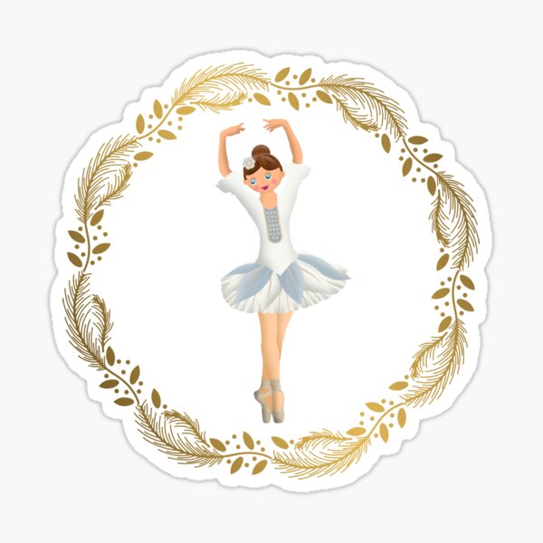 The Nutcracker Christmas Special - Nutcracker Scene - Ballerina dance in Golden Christmas Wreath Sticker
