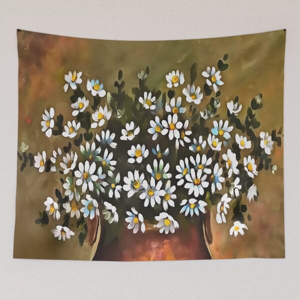 Item preview, Artistic Daisies In A Red Brown Colored Vase designed and sold by taiche.
