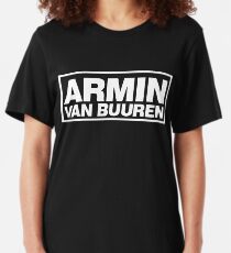 armin van buuren white logo tour 2020 nyeribu Slim Fit T-Shirt