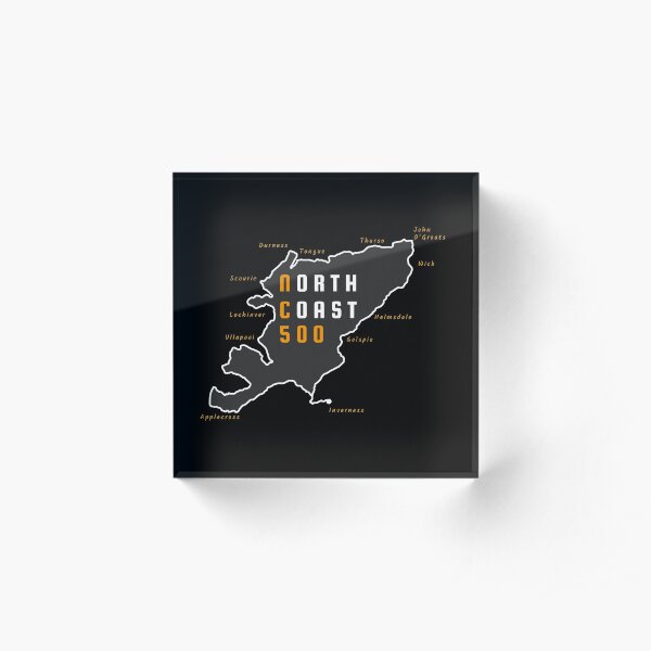The North Coast 500 NC500 Scotland Route Acrylic Block