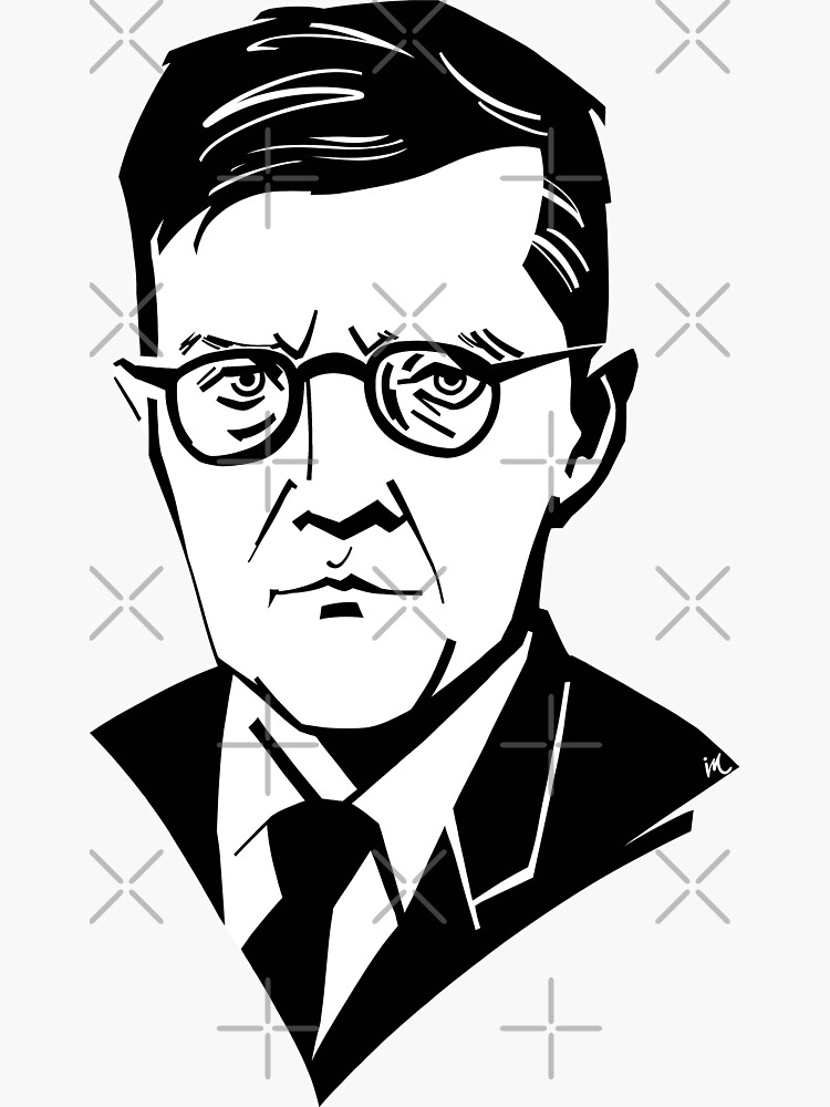 Thumbnail 3 of 3, Sticker, Shostakovich designed and sold by irinaivanova.