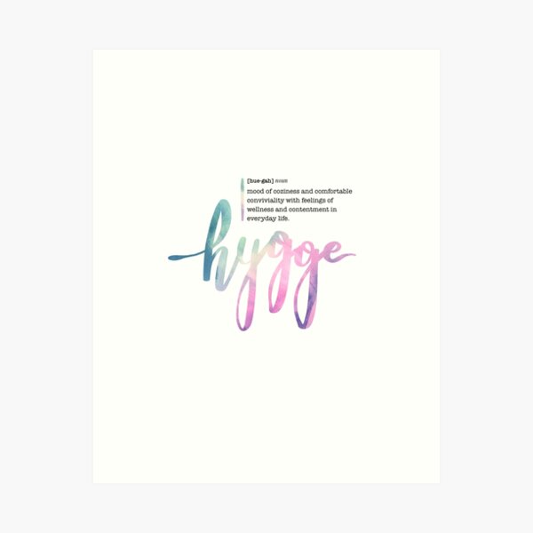 Item preview, Hygge definition in watercolor and type designed and sold by Purealism.