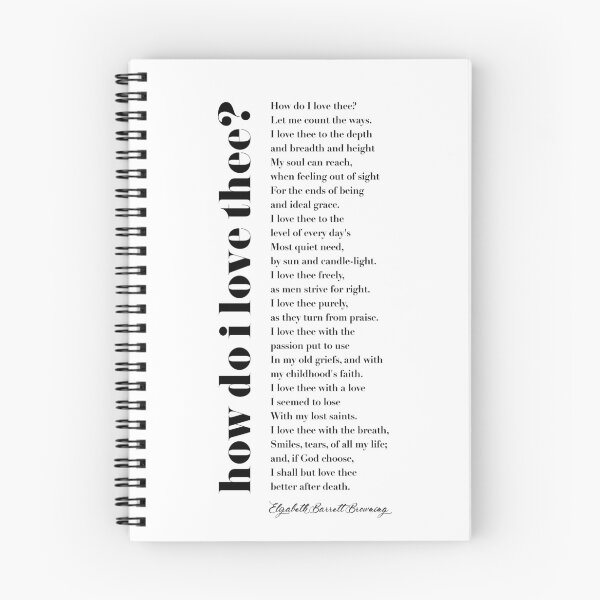 Aperçu de l'œuvre Comment je t'aime? (Sonnet 43) Elizabeth Barrett Browning créée et vendue par TypographyTales.