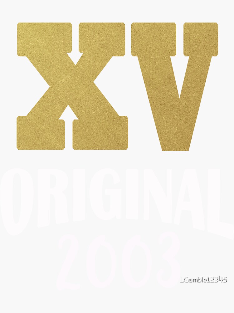 Pegatina «Quince números romanos regalo de cumpleaños número 15» de