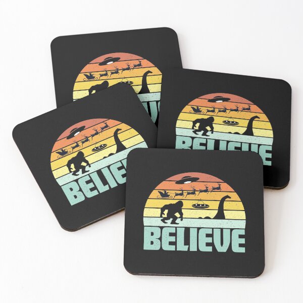 Item preview, Believe Santa Claus Bigfood Yeti Nessie UFO Retro Sunset Gift designed and sold by peter2art.
