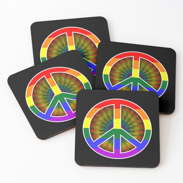 Item preview, LGBT Hippie Rainbow Sign Pride T Shirt designed and sold by Urbane  Designs.