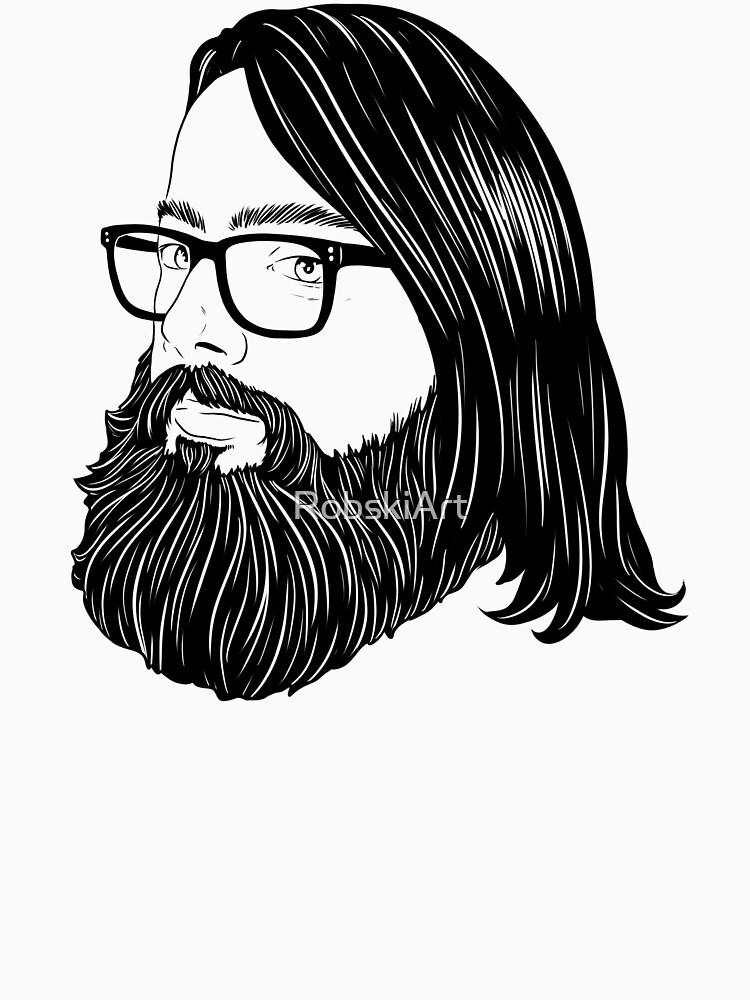 Bearded bisexual bear - black lines by RobskiArt