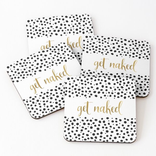 Item preview, Get Naked, Quote,  Funny Bathroom Decor, Art Print, Black White Dots designed and sold by meggydesigns.