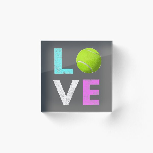 Awesome Tennis gift for Girls & Women LOVE Tennis Love Acrylic Block