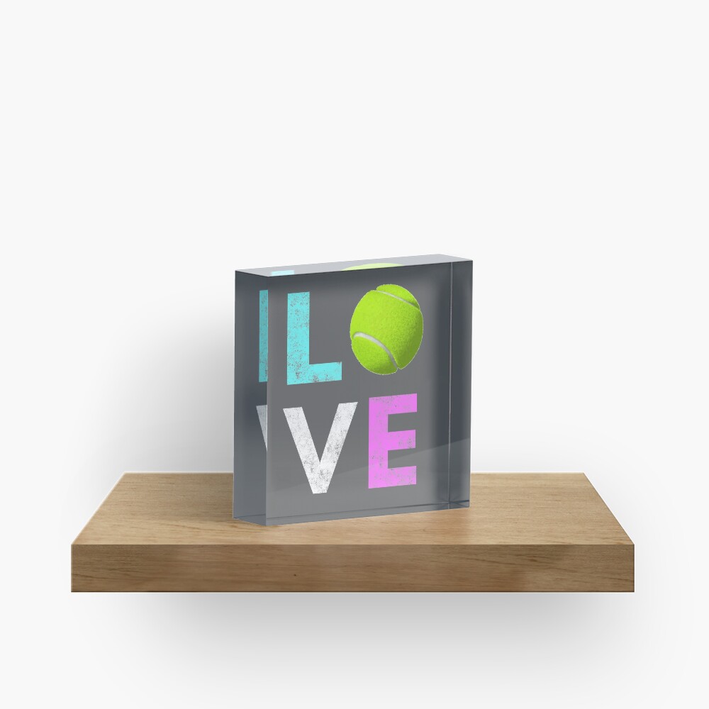 Awesome Tennis gift for Girls & Women LOVE Tennis Love Acrylic Block