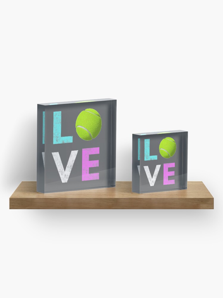 Alternate view of Awesome Tennis gift for Girls & Women LOVE Tennis Love Acrylic Block