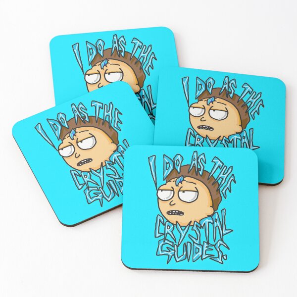 Morty "I Do As The Crystal Guides" quote from Rick and Morty™ Death Crystal Coasters (Set of 4)