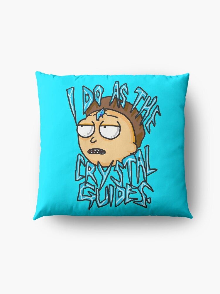 Alternate view of Morty "I Do As The Crystal Guides" quote from Rick and Morty™ Death Crystal Floor Pillow
