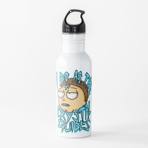 Morty "I Do As The Crystal Guides" quote from Rick and Morty™ Death Crystal Water Bottle