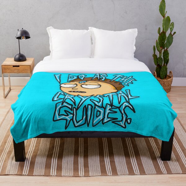Morty "I Do As The Crystal Guides" quote from Rick and Morty™ Death Crystal Throw Blanket