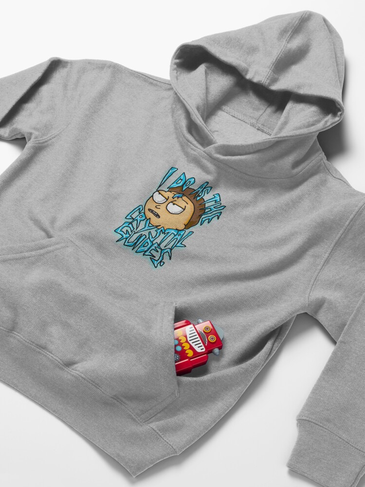 Alternate view of Morty "I Do As The Crystal Guides" quote from Rick and Morty™ Death Crystal Kids Pullover Hoodie